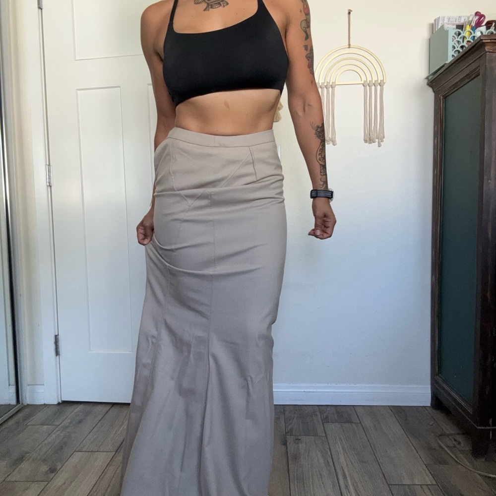 Mango Taupe Maxi Skirt NWT